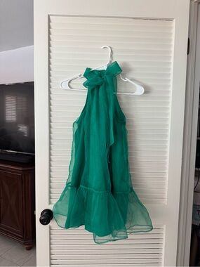 Maeve Emerald Green Halter Mini Dress